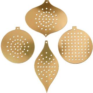 Metallic Guld Juleornamenter - 8 stk. i Sykarton