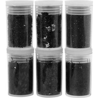 Sort Glitter og Pailletter - 6x5g til Kreative Projekter
