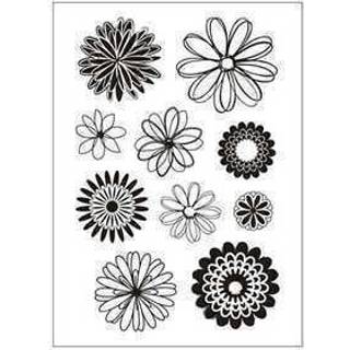 Silikonestempler med blomsterdesign - 11x15,5 cm