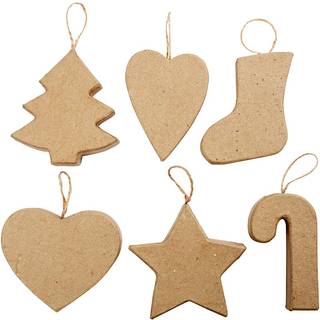 Håndlavede Juleophæng - 6 Designs i Papmaché