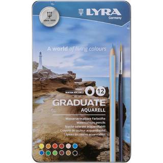 Lyra Graduate Aquarell Farveblyanter, 12 stk Sæt med 12 stk akvarelfarveblyanter. Farveblyanterne har en stregbredde på 3.3 mm. Deres akvareleffekt gør det nemt at blande og påføre farverne, som du måtte ønske.