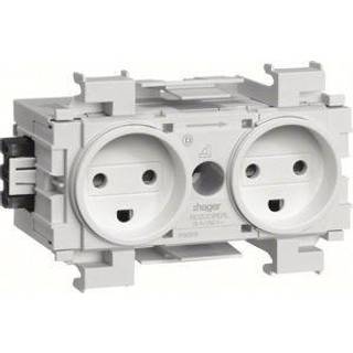 Ecoline 2 X Dk Stikkontakt Ral9016 Hager