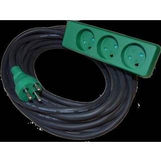BLUE ELECTRIC kabelsæt med jord 3x1,5mm2 15m med 3 stikdåse