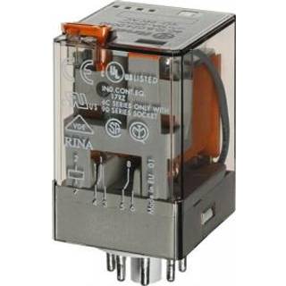 Finder Relæ 10a 2 pol 220vdc test knap