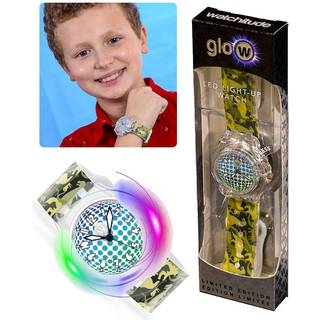 Watchitude Glow Light Up Watch - Dino Camo armbåndsur - analog klokke med LED-lys
