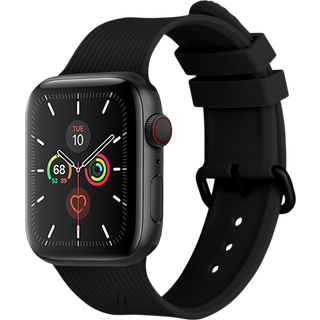 Apple Watch (42/44/SE/45/46/49mm) Native Union Curve Strap Silikone Smartwatch Rem - Sort