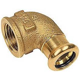 kobber Cu press vinkel 1/2'' - 15 mm 90º med indvendigt gevind og muffe