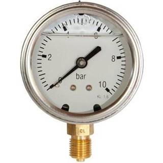 Erik Færgemann Manometer 1/2xø100 0-6 bar, nedadrettet studs med glycerin