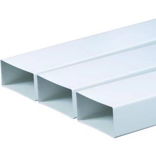 Flad kanalrør 55 x 110 mm L=1,0 m Hvid PVC