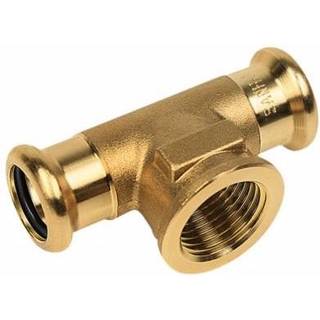 kobber Cu press tee 28 - 1/2'' - 28 mm med indvendigt gevind på grenen