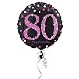 Folie ballon 80 år Pink Sparkling