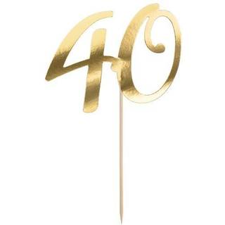 Kage topper "40" guld