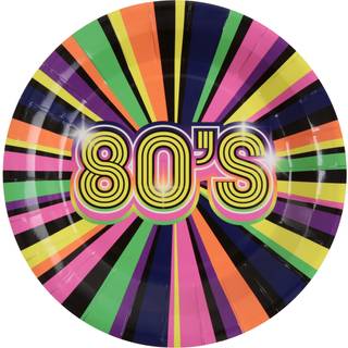 80'er paptallerkner 10 stk.