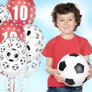 6 stk. Fodboldballoner hvid latex 12" – Perfekt til fodboldfest & børnefødselsdag