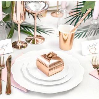 10 stk. Gaveæsker Rose Guld med Rund Top – Ideelle til enhver festlig lejlighed