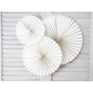 3 stk. Papirrosetter Hvid 20-40 cm – Skab en elegant og festlig atmosfære