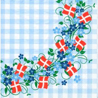 Servietter med blomsterranke og flag