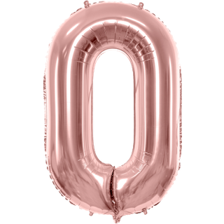 Folieballon Tal 0 Rose Guld Helium – Elegant Festpynt til Fødselsdag 86 cm
