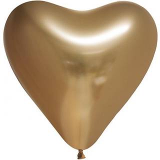 Mirror guld hjerte balloner, 6 stk