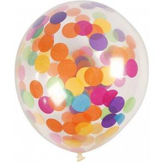 Runde konfettiballoner, 23 cm, 4 stk. i pakke