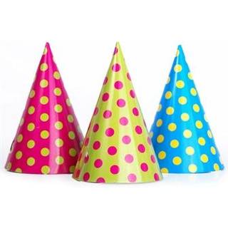 6 stk. Partyhatte med prikker