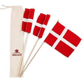 Stofflag på pind - 3 stk. hurraflag Dannebrog