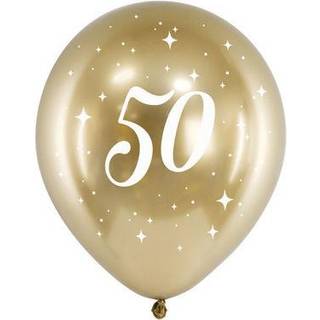 6 stk. Chrome fødselsdagsballoner guld 12" – Skinnende spejl-look til 50 års fest