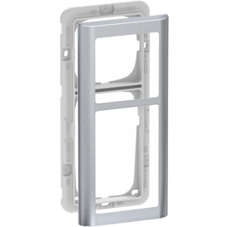 LK FUGA Soft designramme med monteringsramme 2 1/2 modul stålmetallic
