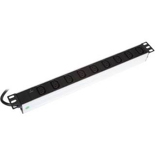 BKT ELEKTRONIK Powerpanel 9xC13 med led 1U sort