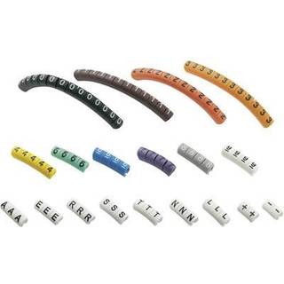 TRU COMPONENTS ECMKP-1 Mærkningsclip Påtrykt 0 - 9, A,