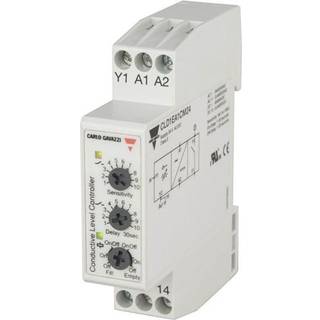 Carlo Gavazzi Niveauforstærkerrelæ 1 niveau 24vac/dc med timer din-skinne 8a relæ b: 18mm
