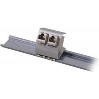 Adapter for din skinne 2xrj45 keystone
