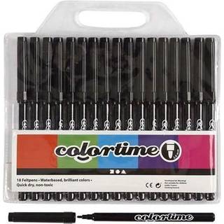 Colortime Tusch 2 mm Sort - 18 stk. til kreative projekter