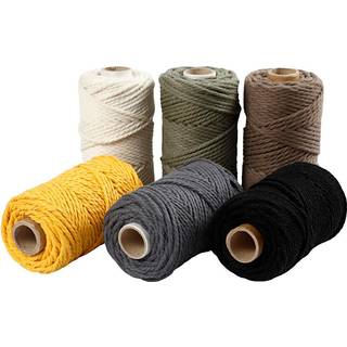 Macramé Reb 55m - 4mm, Assorterede Farver