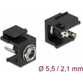Delock keystone modul DC hun stik - 5.50 x 2.10 mm - Sort