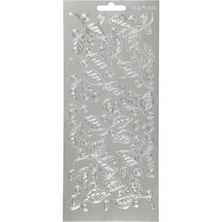 Sølv Folie Stickers med Blade - 10x23 cm