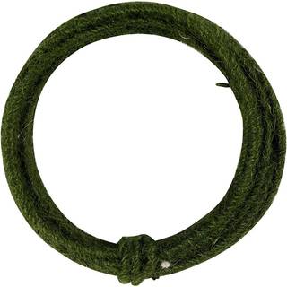 Grøn Jute Wire 2-4 mm - 3 m til kreative projekter