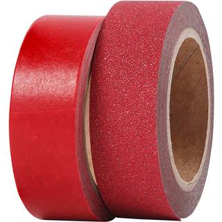 Rød Designtape 15 mm - 2 ruller til kreative projekter