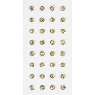 Selvklæbende guld rhinsten 8 mm - 32 stk.