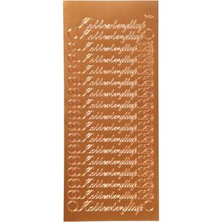 Kobberbryllup Stickers - Elegant Dekoration 10x23 cm