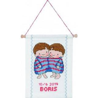 Permin Broderikit Stjernetegn Tvilling 18 x 25 cm - 13-8815