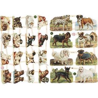 Glansbilleder med hunde - 2 ark, 16,5x23,5 cm