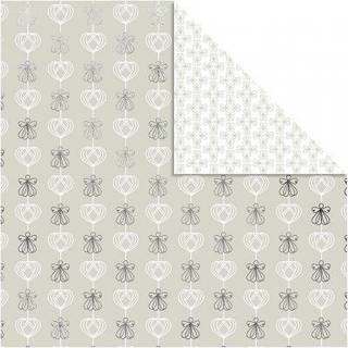 Designpapir med Engle og Hjerter, 3 ark 30,5x30,5 cm