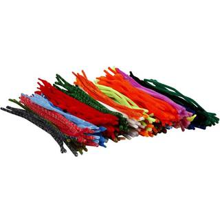Chenille, L: 30 cm, tykkelse 6-15 mm, ass. farver, 500ass./ 1 pk.