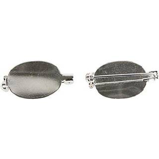 Brochenål forsølvet 20x15 mm, 5 stk Forsølvet brochenåle. Indeholder 5 stk brochenåle.