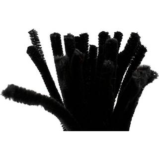 Chenille Piberensere 30 cm, 25 stk. - Sort