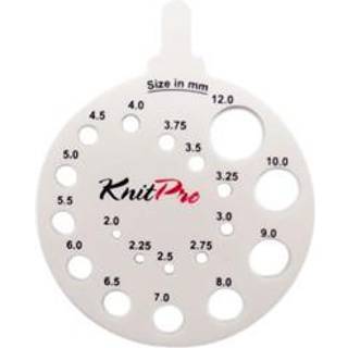 KnitPro Pindemåler råhvid (2-12mm) Effektiv pindemåler fra KnitPro til nøjagtig måling af strikkepinde fra 2 mm til 12 mm. Produktfordele: Måleområde fra 2-12 mm Tydelige målinger Kompakt og letvægt Holdbart materiale Stilfuldt design.