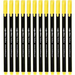 Colortime Fineliner Tusch, Gul - 12 stk. 0,6-0,7 mm