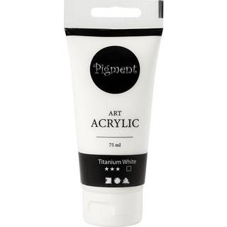 Art Akrylmaling Hvid, 75ml - Halvblank og Dækkende