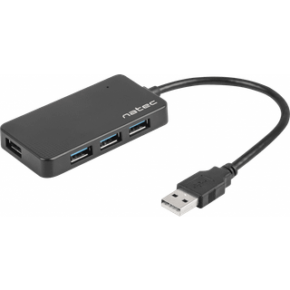 Natec MOTH - hub - 4 ports USB hub - USB 3.2 - 4 ports - Sort